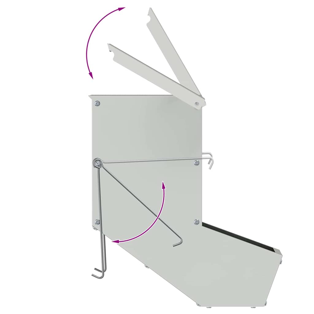 Rabbit Feeder Silver 12.5 x 26 x 28.5 cm Galvanised Steel
