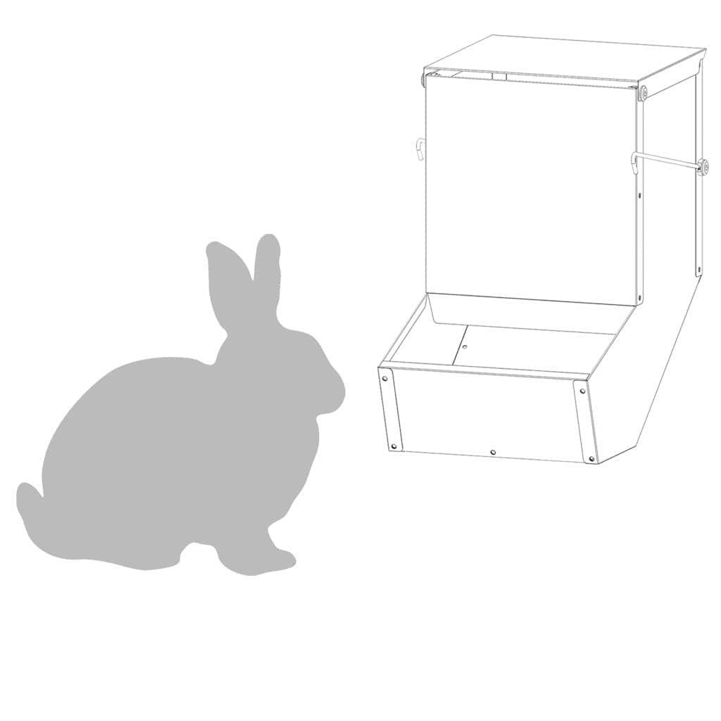 Rabbit Feeder Olive Green 17.5 x 26 x 28.5 cm Cold-Rolled Steel