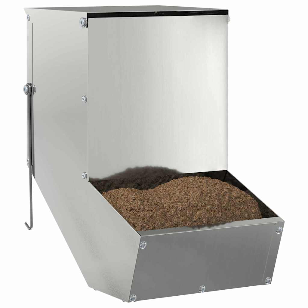 Rabbit Feeder Silver 17.5 x 26 x 28.5 cm Galvanised Steel