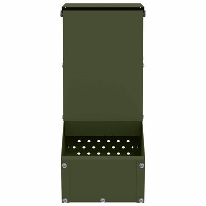 Rabbit Feeder Olive Green 12.5 x 26 x 28.5 cm Cold-Rolled Steel