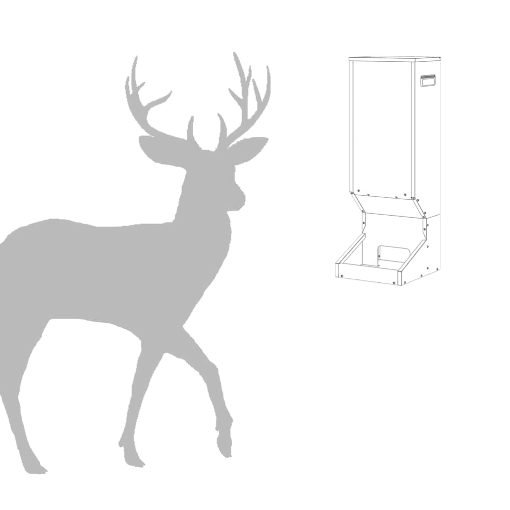 Deer Feeder Silver 28 x 30 x 80 cm Galvanised Steel