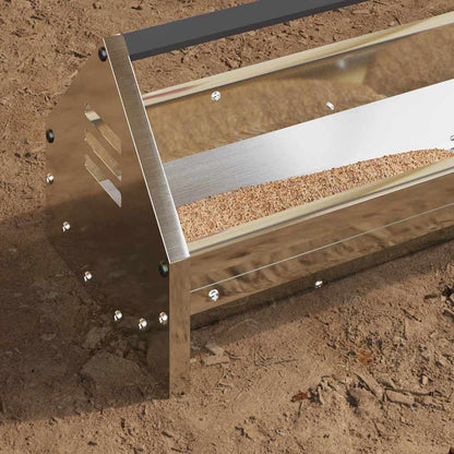 Chicken Feeding Trough Silver 108 x 20.5 x 20 cm 5 kg