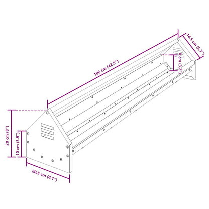 Chicken Feeding Trough Silver 108 x 20.5 x 20 cm 5 kg