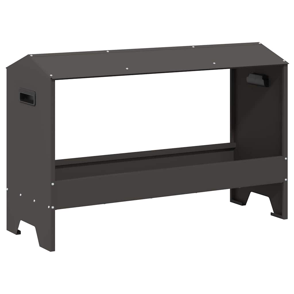 Chicken Feeding Trough Black 81 x 32 x 53.5 cm