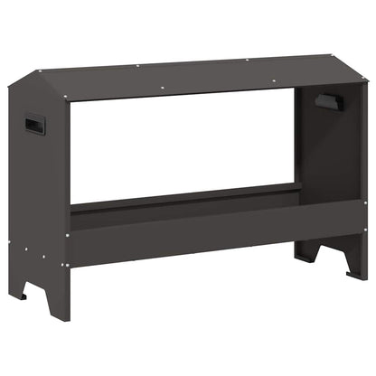Chicken Feeding Trough Black 81 x 32 x 53.5 cm