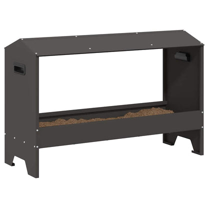 Chicken Feeding Trough Black 81 x 32 x 53.5 cm