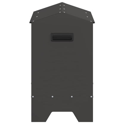 Chicken Feeding Trough Black 81 x 32 x 53.5 cm