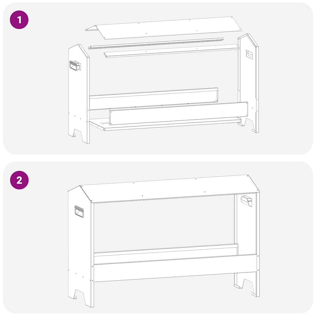 Chicken Feeding Trough Silver 81 x 32 x 53.5 cm