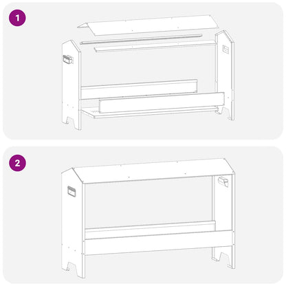 Chicken Feeding Trough Silver 81 x 32 x 53.5 cm