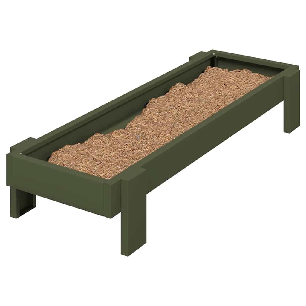Chicken Feeding Trough Olive Green 80 x 28 x 13.5 cm
