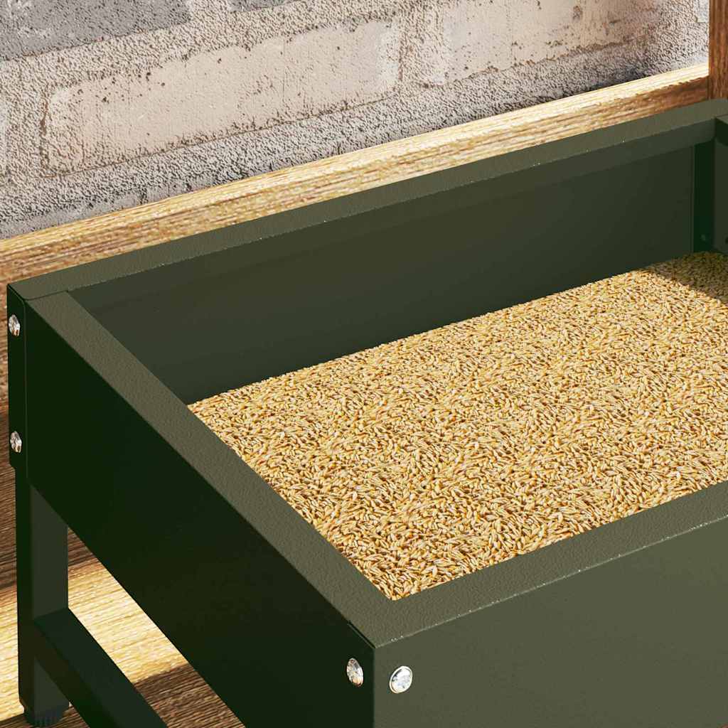 Bird Feeder Olive Green 34 x 26 x 16 cm Cold-Rolled Steel