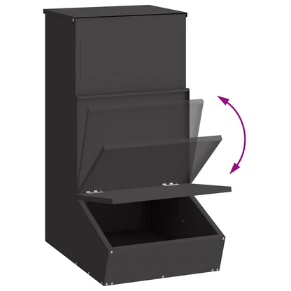 Pig Feeder Black 55 x 38 x 76 cm Cold-Rolled Steel