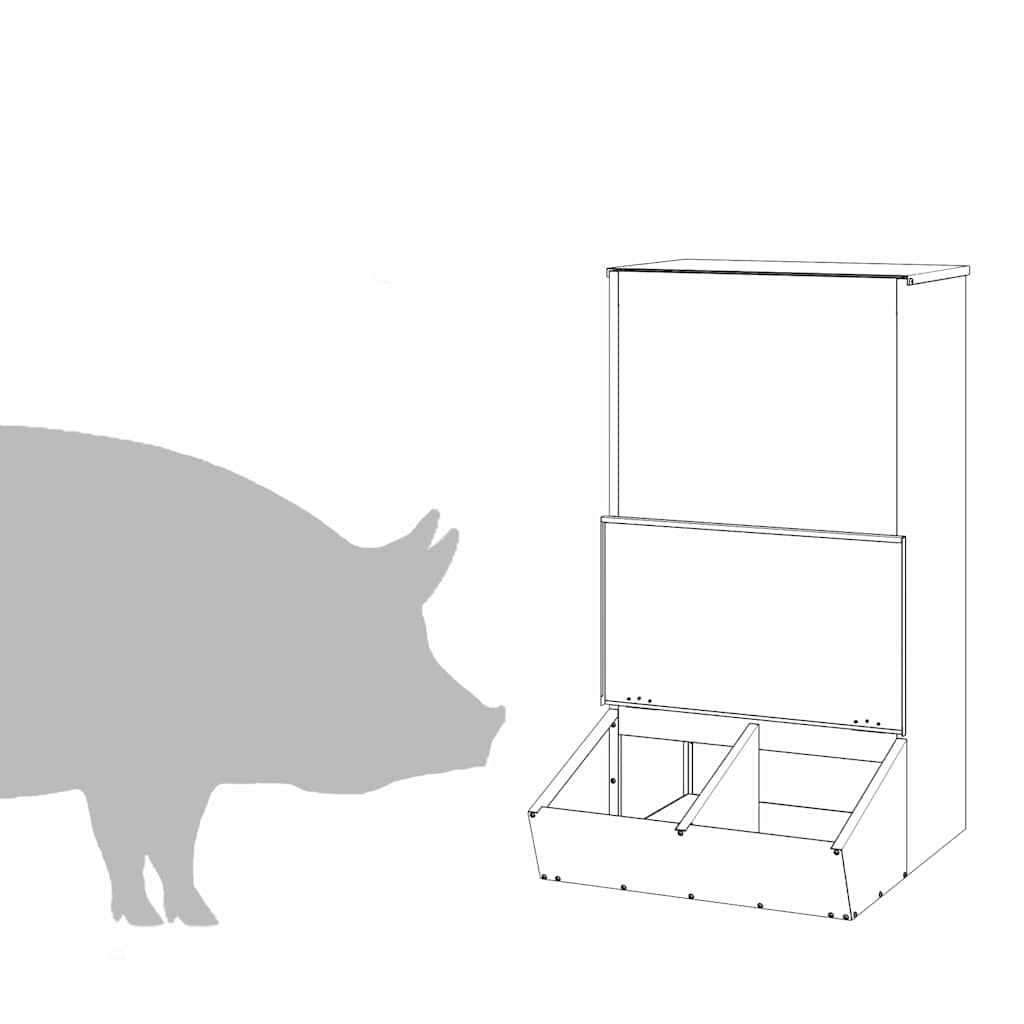 Pig Feeder Olive Green 55 x 51 x 91.5 cm Cold-Rolled Steel