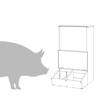 Pig Feeder Olive Green 55 x 51 x 91.5 cm Cold-Rolled Steel