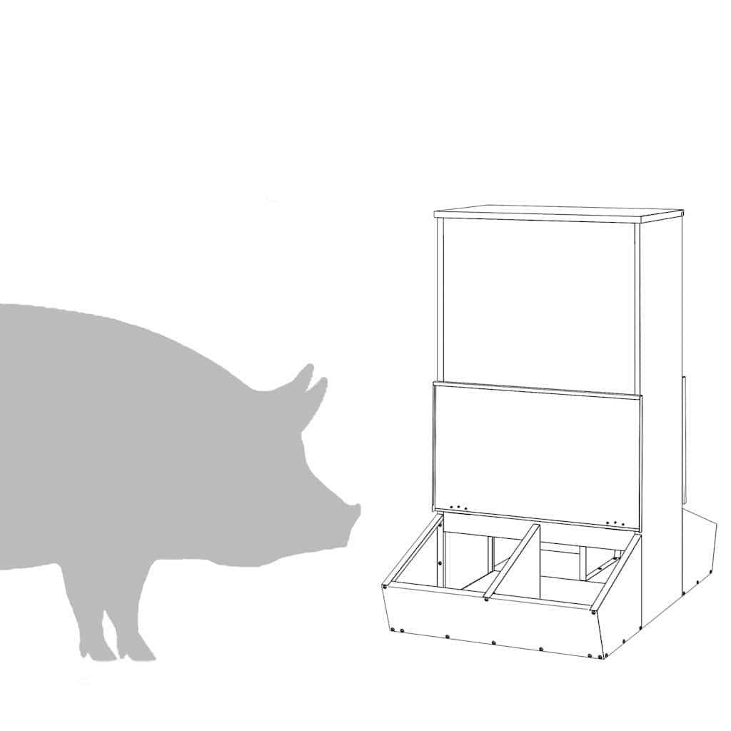 Pig Feeder Silver 55 x 51 x 91.5 cm Galvanised Steel