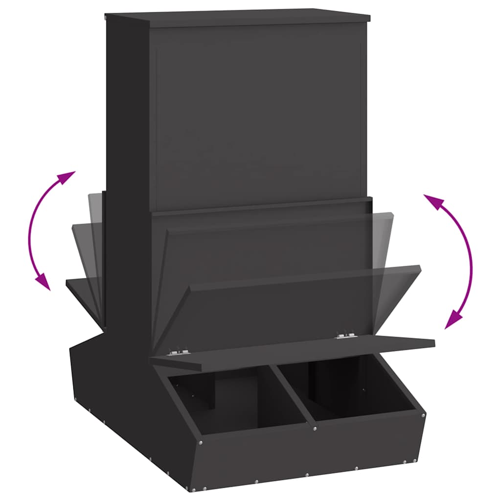 Pig Feeder Black 82 x 51 x 91.5 cm Cold-Rolled Steel