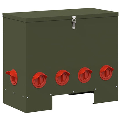 Chicken Feeder Olive Green 60.5 x 29 x 51 cm Cold-Rolled Steel