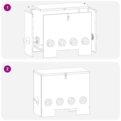 Chicken Feeder Silver 60.5 x 29 x 51 cm Galvanised Steel