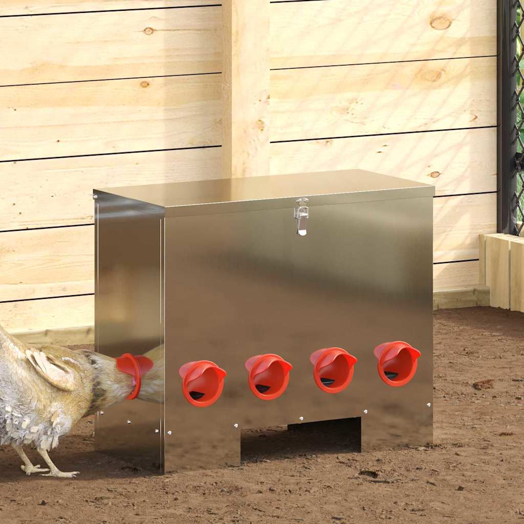 Chicken Feeder Silver 60.5 x 29 x 51 cm Galvanised Steel