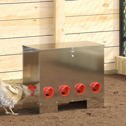 Chicken Feeder Silver 60.5 x 29 x 51 cm Galvanised Steel