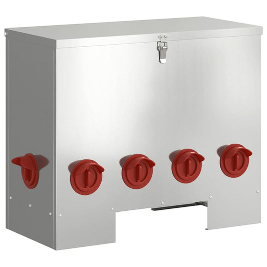 Chicken Feeder Silver 60.5 x 29 x 51 cm 25 kg Galvanised Steel