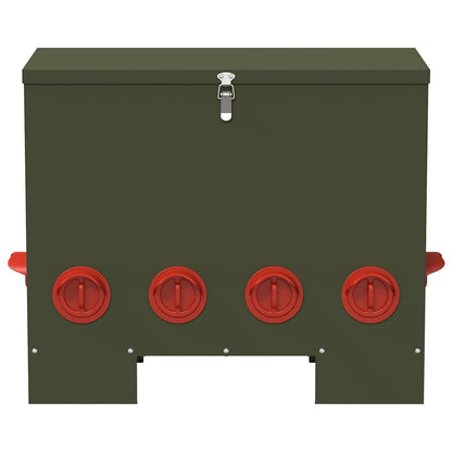 Chicken Feeder Olive Green 60.5 x 29 x 51 cm Cold-Rolled Steel