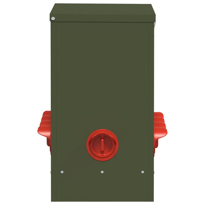 Chicken Feeder Olive Green 60.5 x 29 x 51 cm Cold-Rolled Steel