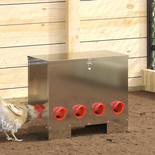 Chicken Feeder Silver 60.5 x 29 x 51 cm 25 kg Galvanised Steel