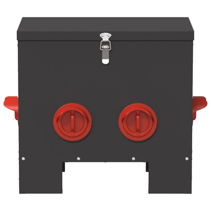 Chicken Feeder Black 40.5 x 25 x 38 cm Cold-Rolled Steel