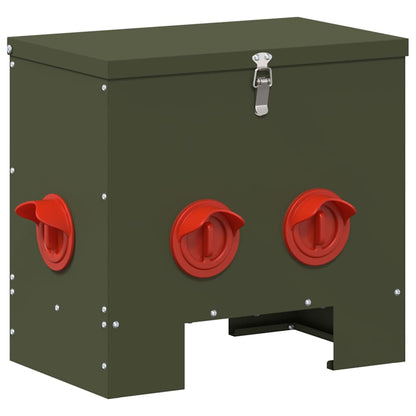 Chicken Feeder Olive Green 40.5 x 25 x 38 cm Cold-Rolled Steel
