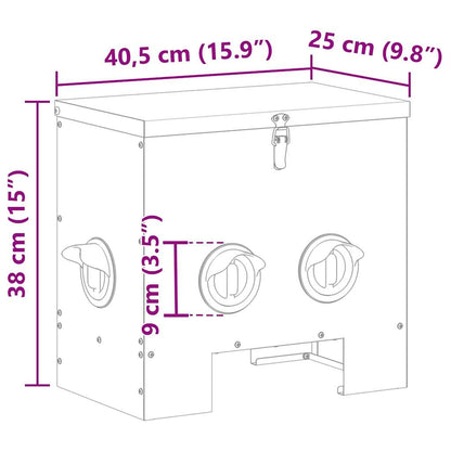 Chicken Feeder Olive Green 40.5 x 25 x 38 cm Cold-Rolled Steel