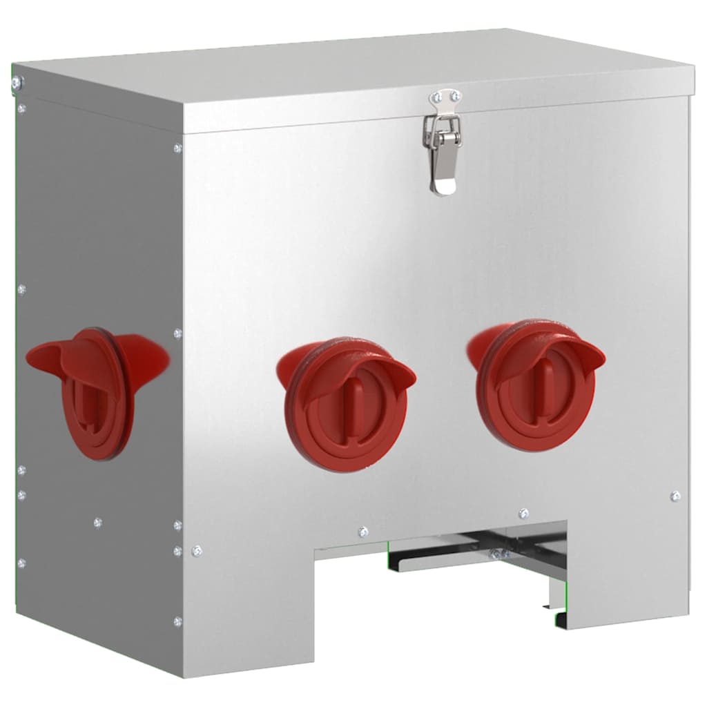 Chicken Feeder Silver 40.5 x 25 x 38 cm Galvanised Steel