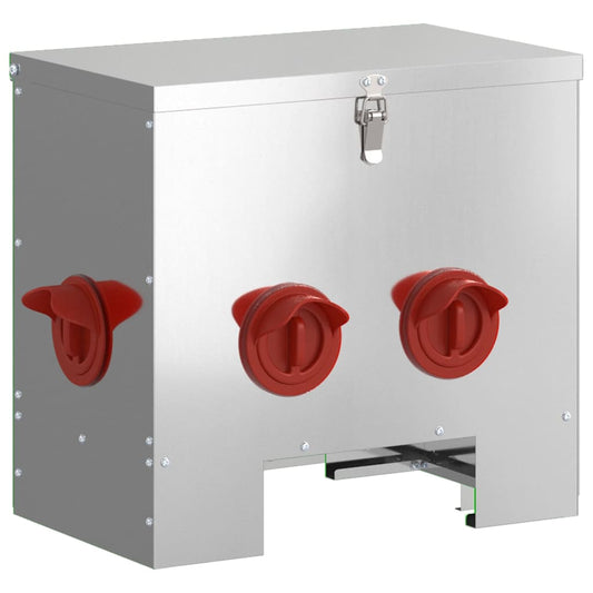 Chicken Feeder Silver 40.5 x 25 x 38 cm 20 kg Galvanised Steel