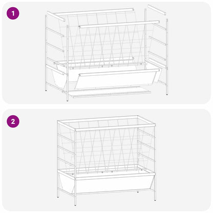 Livestock Feeder Black 100 x 60 x 90 cm Cold-Rolled Steel