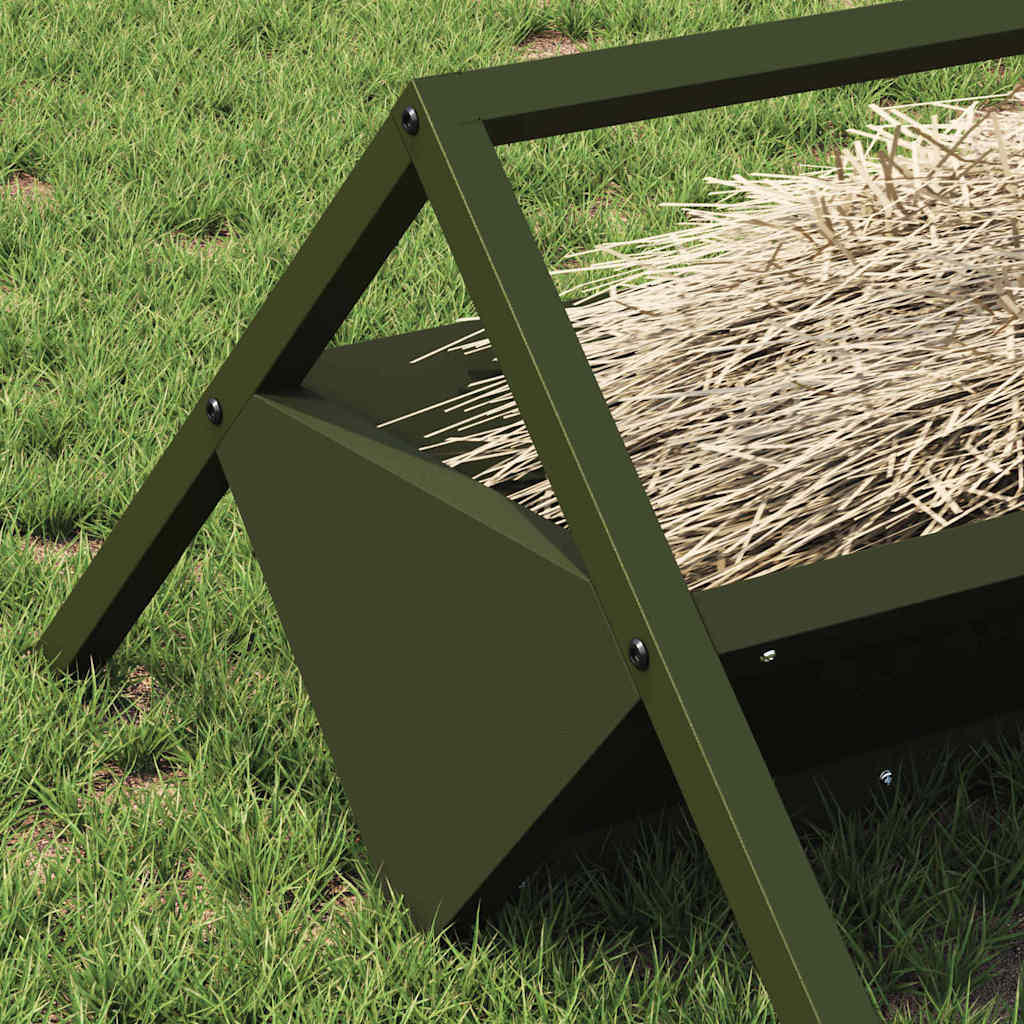 Livestock Feeding Trough Olive Green 111 x 76 x 38 cm