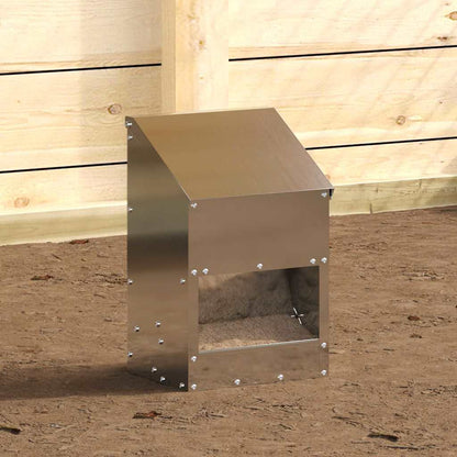 Chicken Feeder Silver 21 x 16 x 33 cm Galvanised Steel