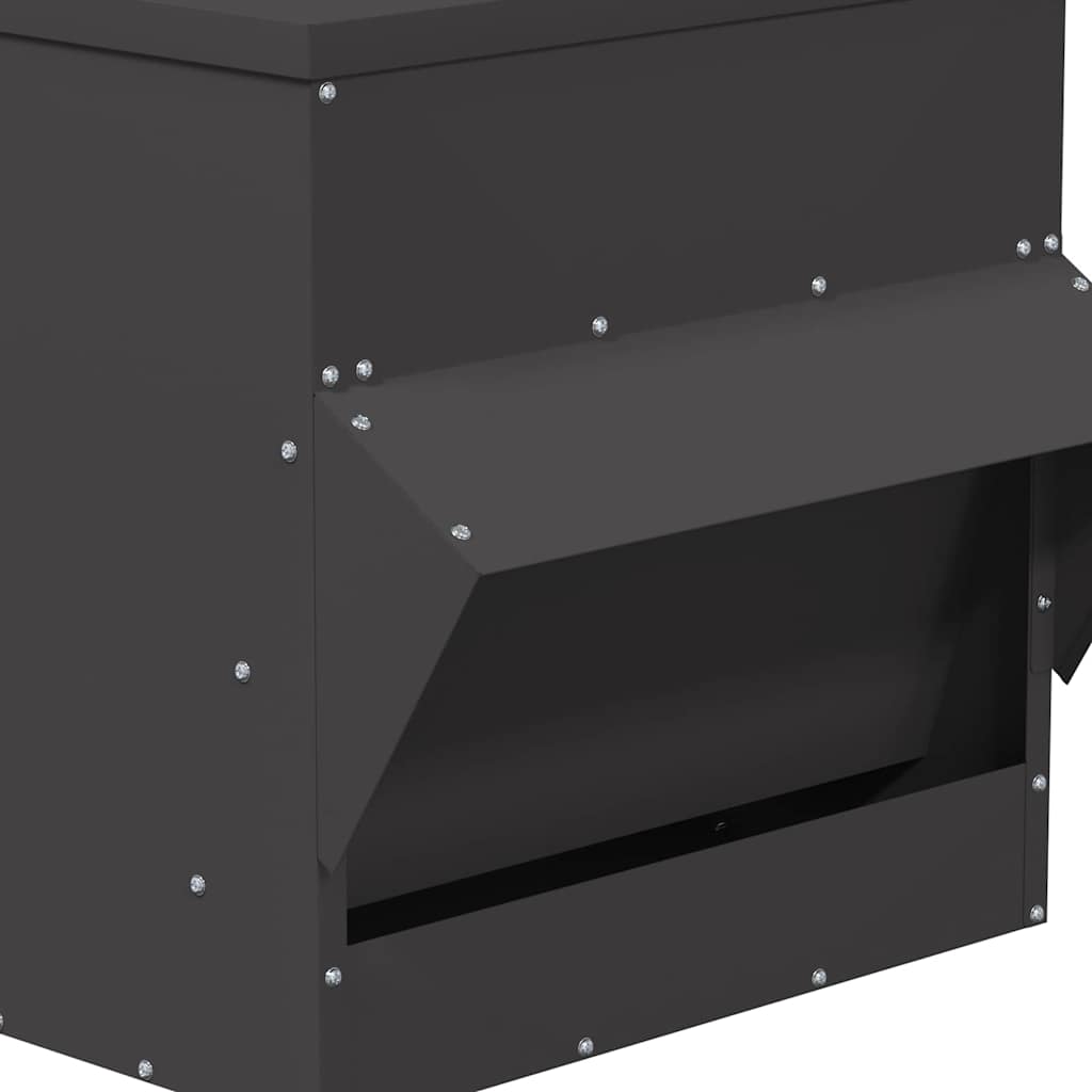 Chicken Feeder Black 40.5 x 45 x 41 cm Cold-Rolled Steel
