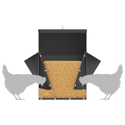 Chicken Feeder Black 40.5 x 45 x 41 cm Cold-Rolled Steel