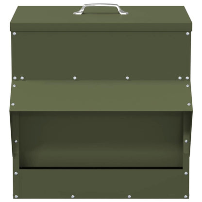 Chicken Feeder Olive Green 40.5 x 45 x 41 cm Cold-Rolled Steel