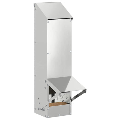 Chicken Feeder Silver 13 x 12 x 51 cm Galvanised Steel