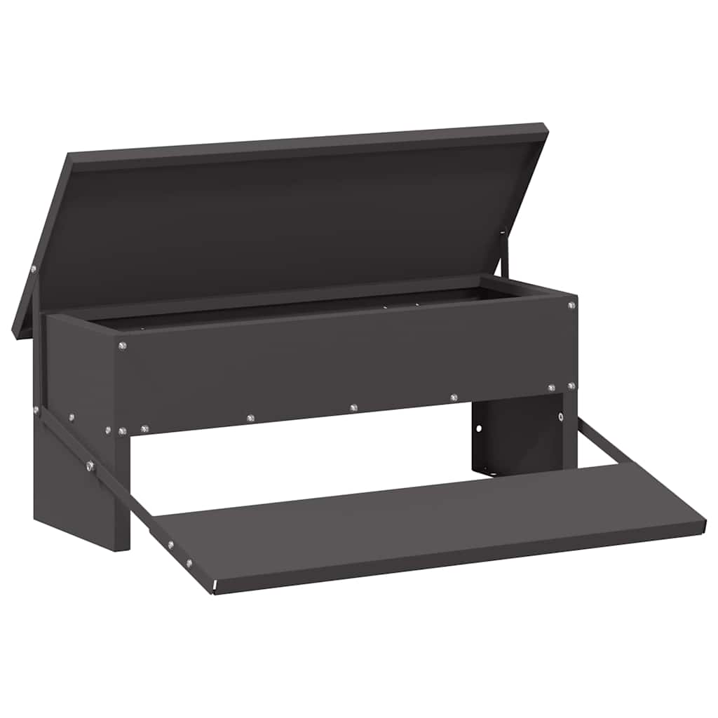 Chicken Treadle Feeder Black 48.5 x 39.5 x 19 cm
