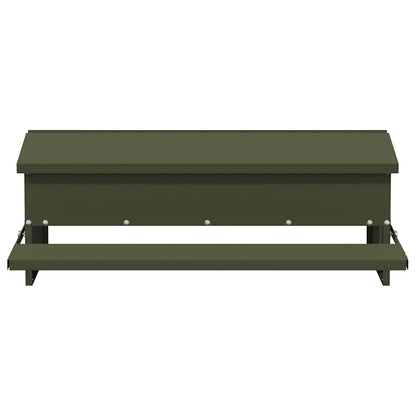 Chicken Treadle Feeder Olive Green 75 x 53 x 20.5 cm