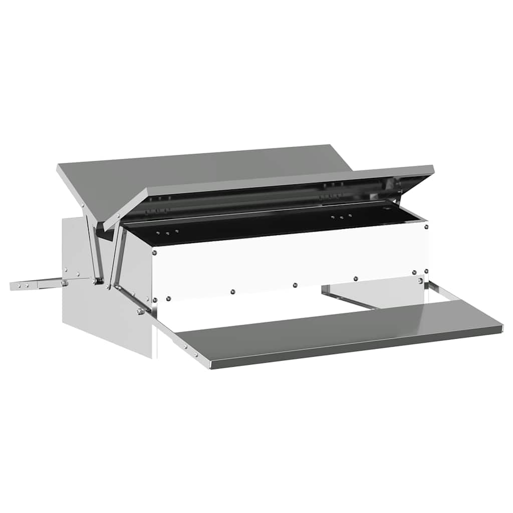 Chicken Treadle Feeder Silver 75 x 53 x 20.5 cm