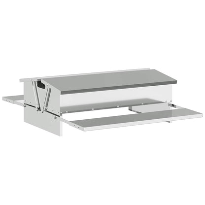 Chicken Treadle Feeder Silver 75 x 53 x 20.5 cm