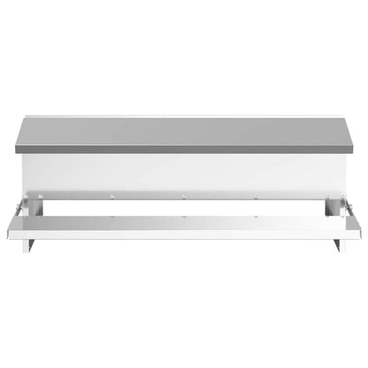 Chicken Treadle Feeder Silver 75 x 53 x 20.5 cm