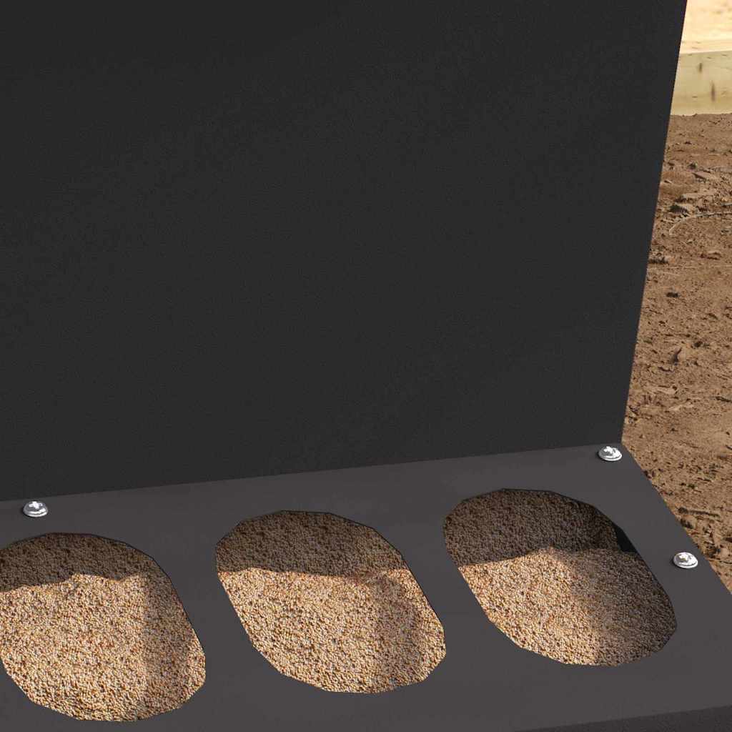 Chicken Feeder Black 40 x 40 x 45 cm Cold-Rolled Steel