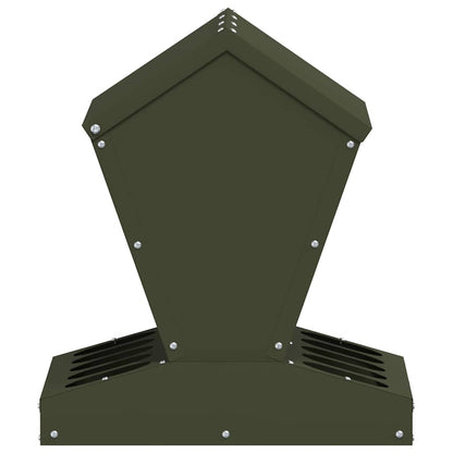 Chicken Feeder Olive Green 40 x 40 x 45 cm Cold-Rolled Steel