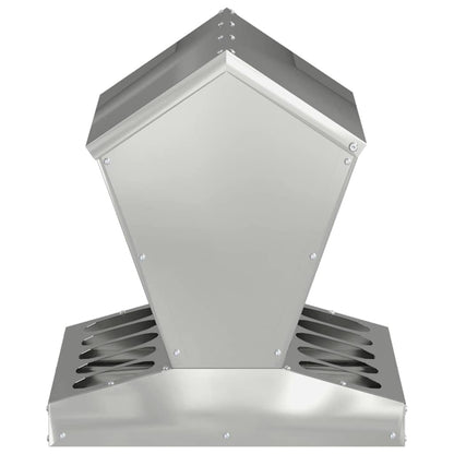 Chicken Feeder Silver 40 x 40 x 45 cm Galvanised Steel