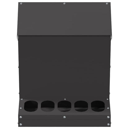 Chicken Feeder Black 30 x 30 x 39 cm Cold-Rolled Steel