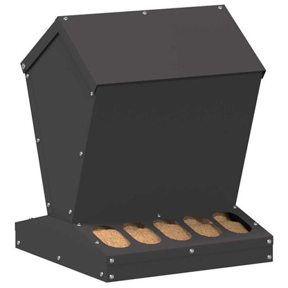 Chicken Feeder Black 30 x 30 x 39 cm Cold-Rolled Steel
